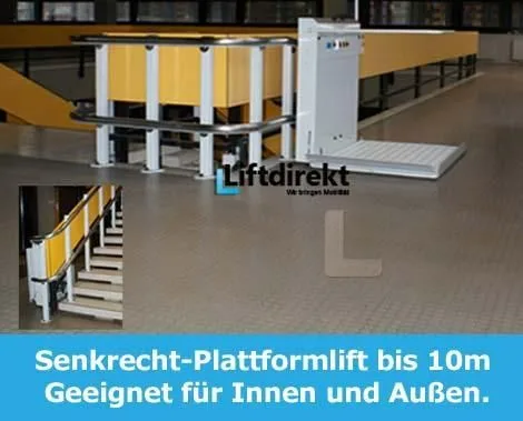 Plattformlift für kurvige Treppen im Gebäude