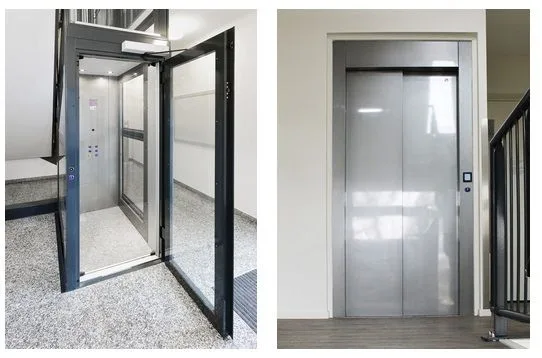Kleiner Aufzug mit Glastür